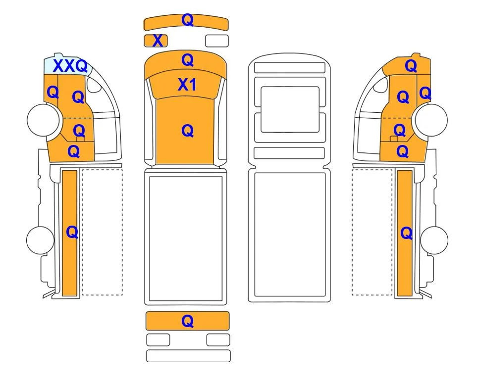 Схема кузова с отметками аукциона Lotte Auto Auction
