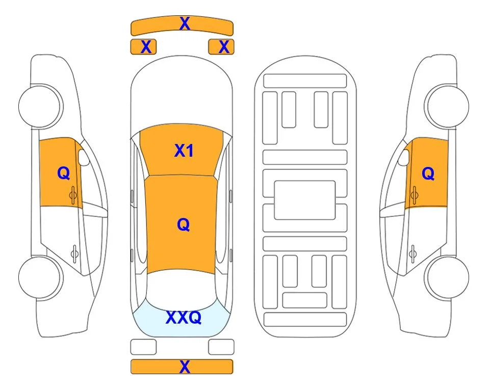 Схема кузова с отметками аукциона Lotte Auto Auction