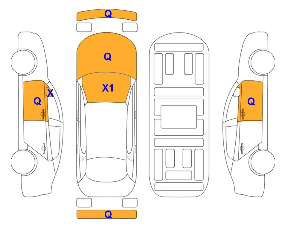 Схема кузова с отметками аукциона Lotte Auto Auction