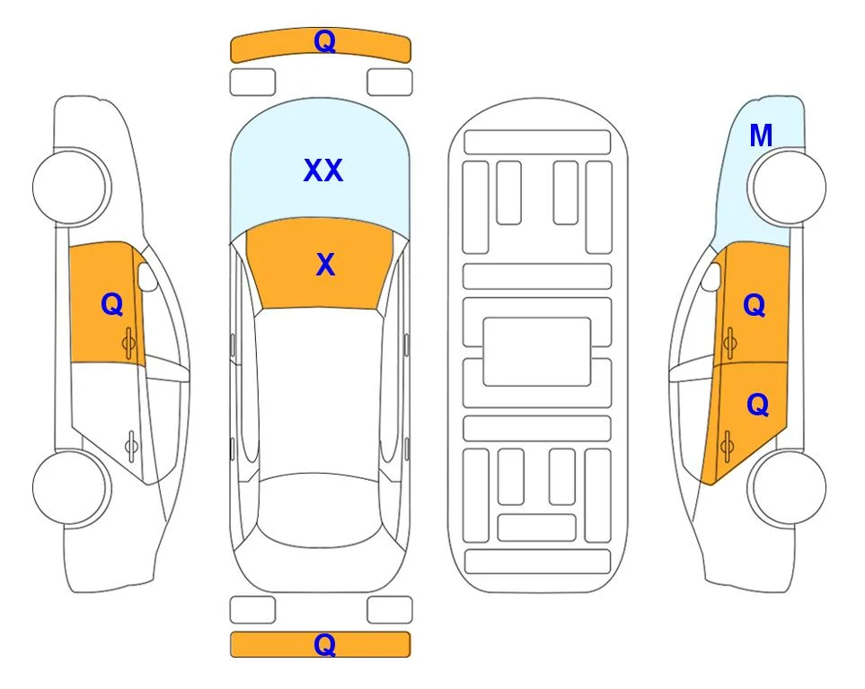 Body diagram with the marks of Lotte Auto Auction
