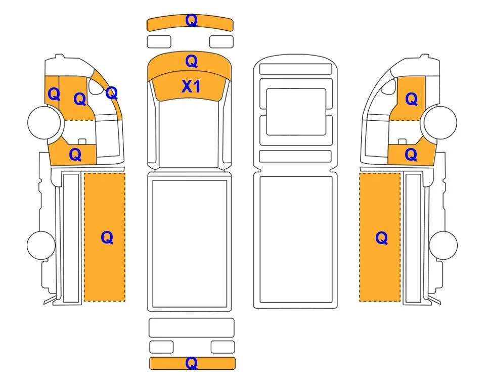 Схема кузова с отметками аукциона Lotte Auto Auction