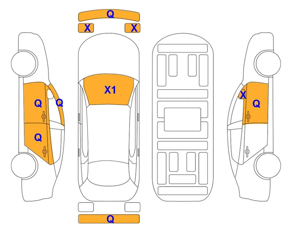 Схема кузова с отметками аукциона Lotte Auto Auction