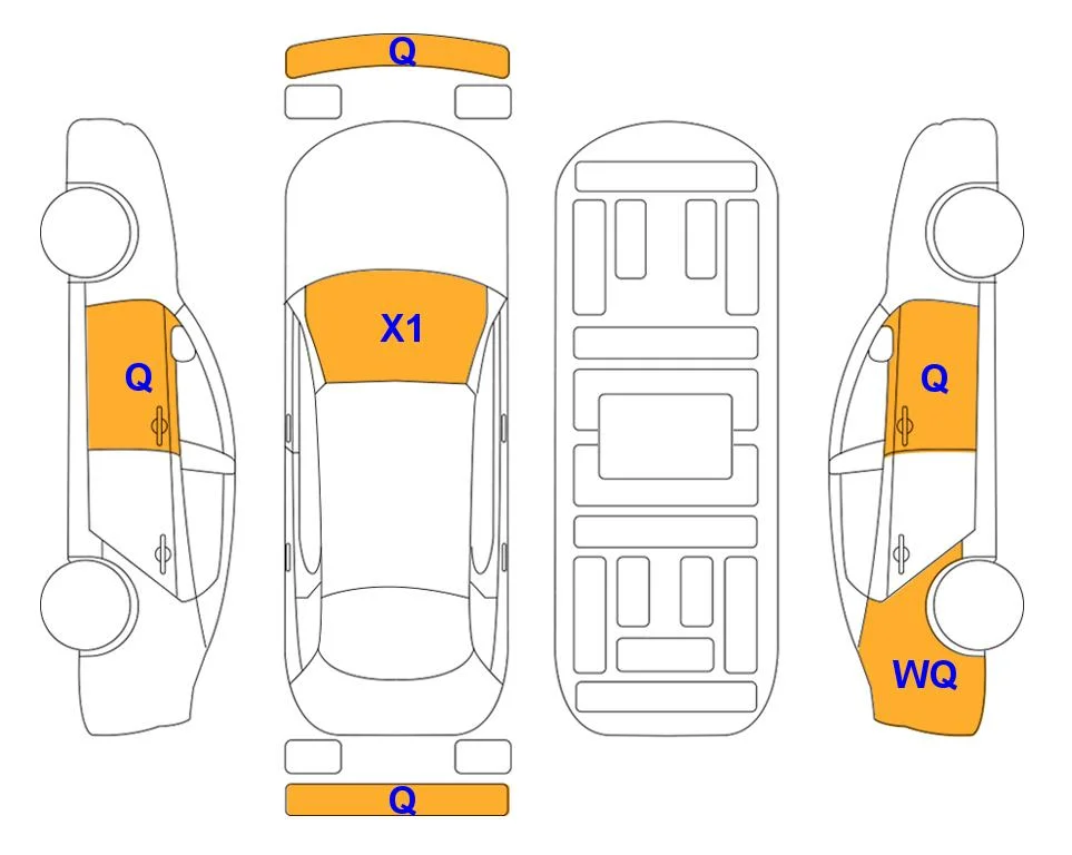 Схема кузова с отметками аукциона Lotte Auto Auction