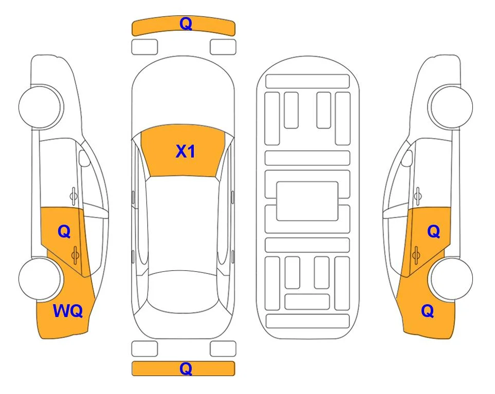 Схема кузова с отметками аукциона Lotte Auto Auction