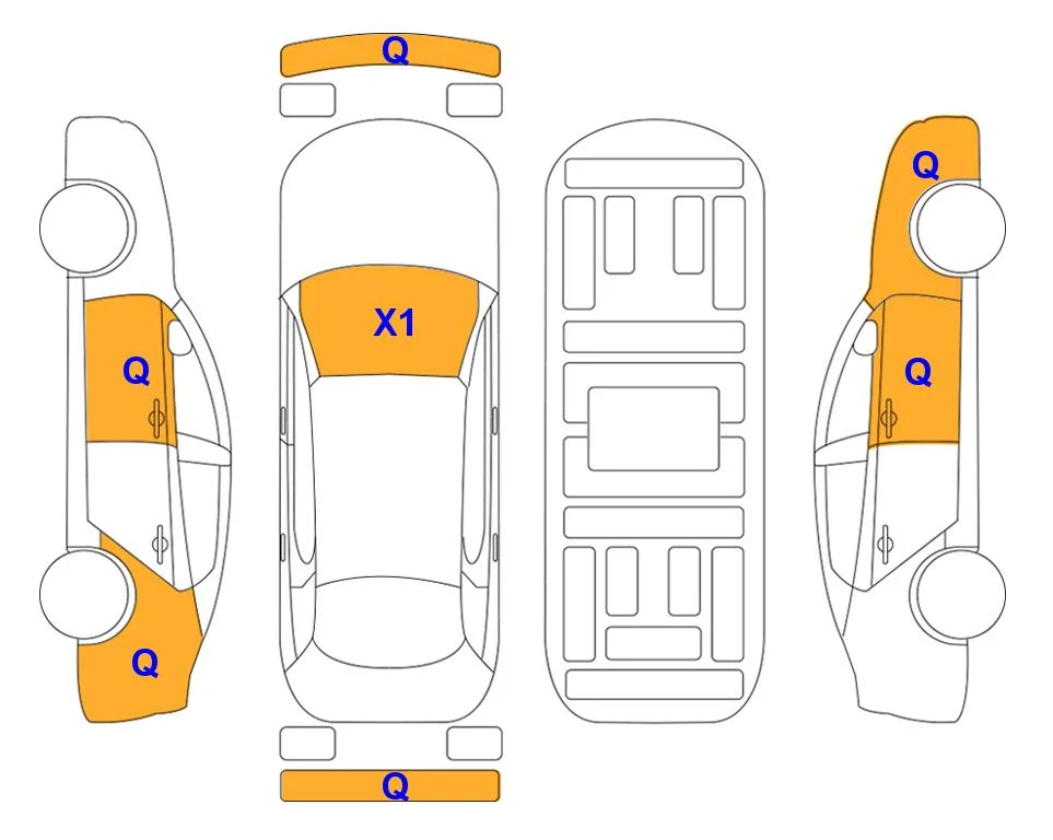 Body diagram with the marks of Lotte Auto Auction