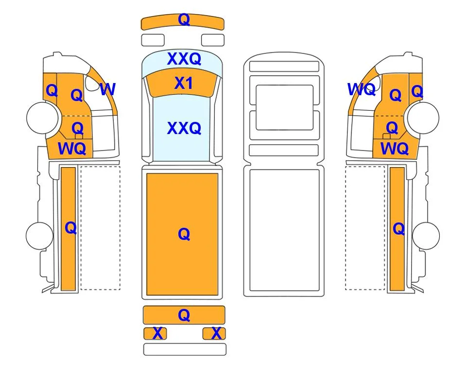 Схема кузова с отметками аукциона Lotte Auto Auction
