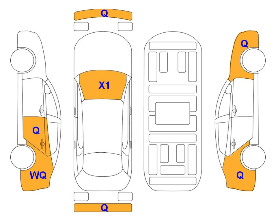 Схема кузова с отметками аукциона Lotte Auto Auction