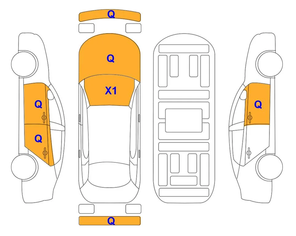 Схема кузова с отметками аукциона Lotte Auto Auction