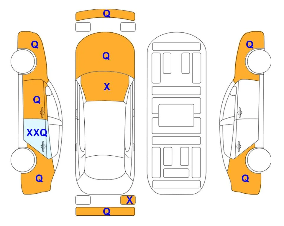 Схема кузова с отметками аукциона Lotte Auto Auction