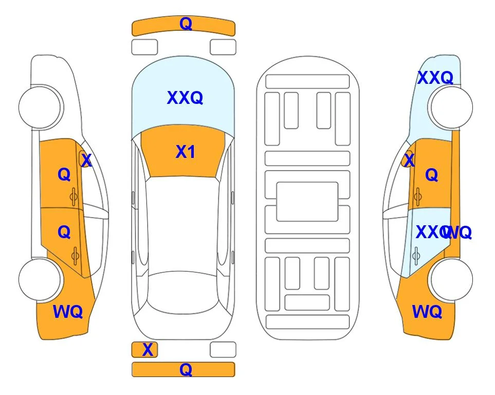 Схема кузова с отметками аукциона Lotte Auto Auction