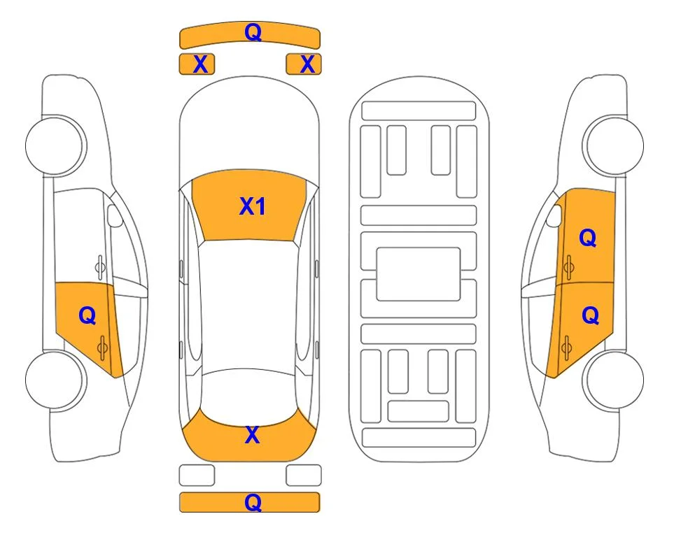 Схема кузова с отметками аукциона Lotte Auto Auction