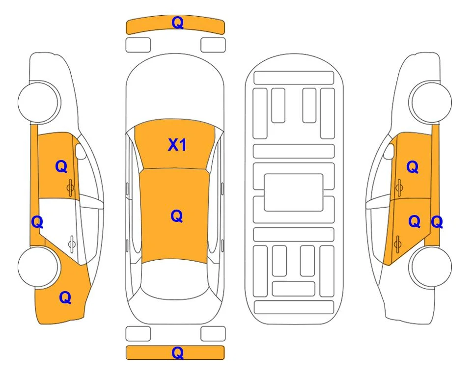 Схема кузова с отметками аукциона Lotte Auto Auction