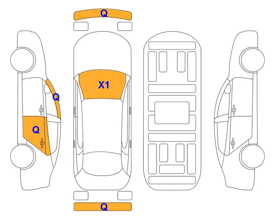 Схема кузова с отметками аукциона Lotte Auto Auction