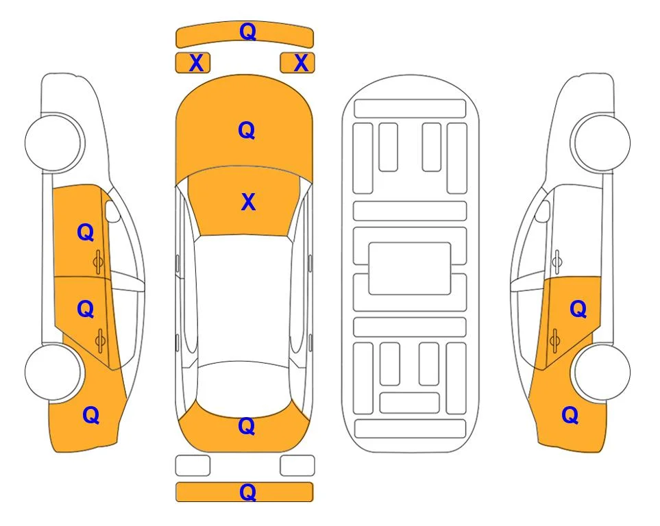 Схема кузова с отметками аукциона Lotte Auto Auction