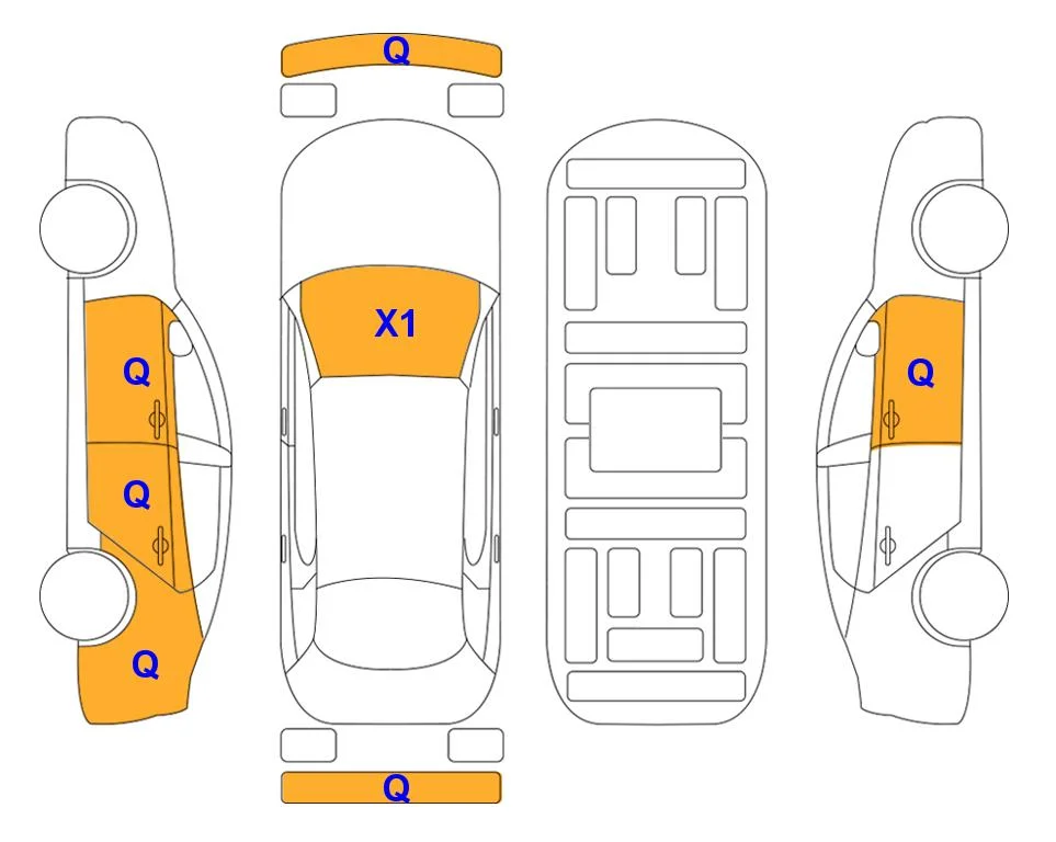 Схема кузова с отметками аукциона Lotte Auto Auction