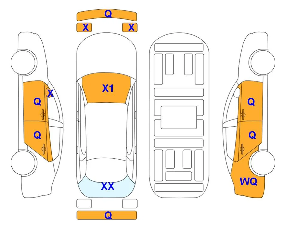 Схема кузова с отметками аукциона Lotte Auto Auction