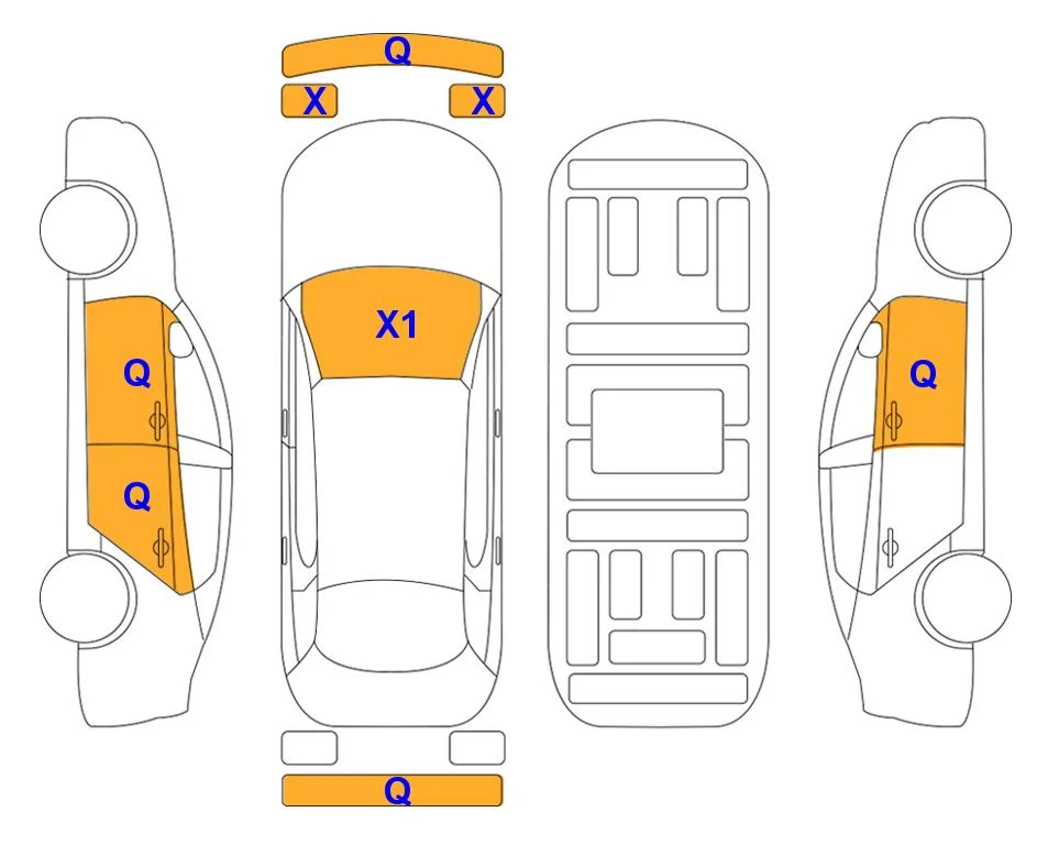 Body diagram with the marks of Lotte Auto Auction