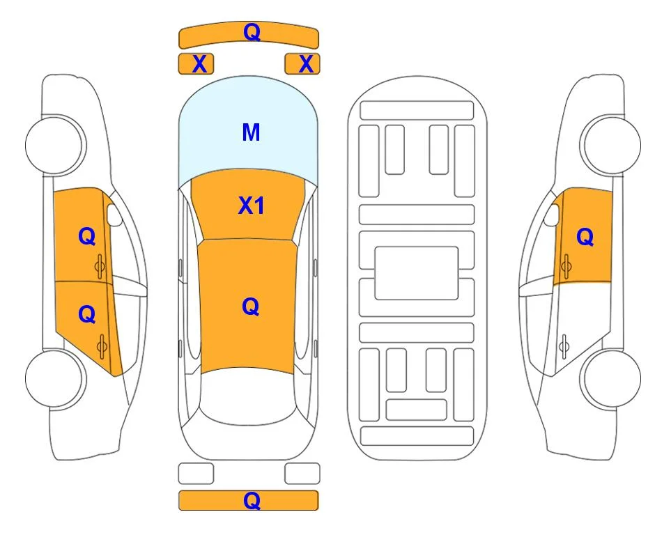 Схема кузова с отметками аукциона Lotte Auto Auction