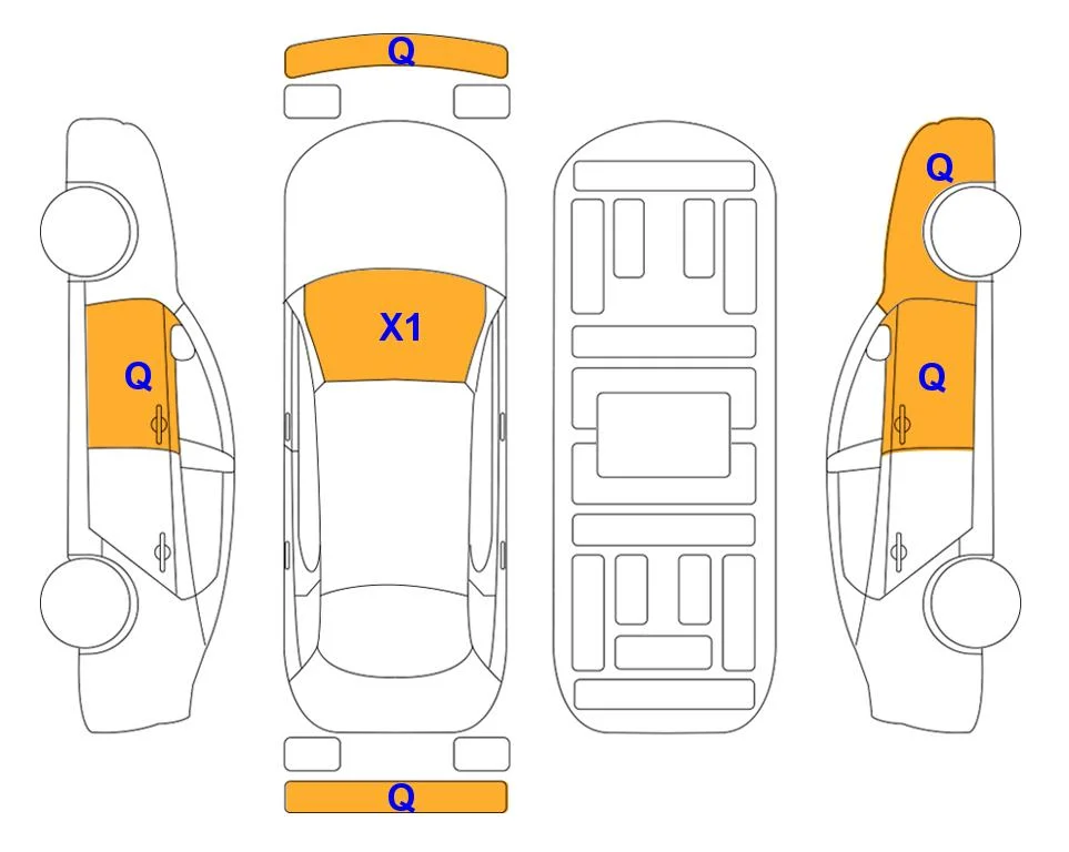 Схема кузова с отметками аукциона Lotte Auto Auction
