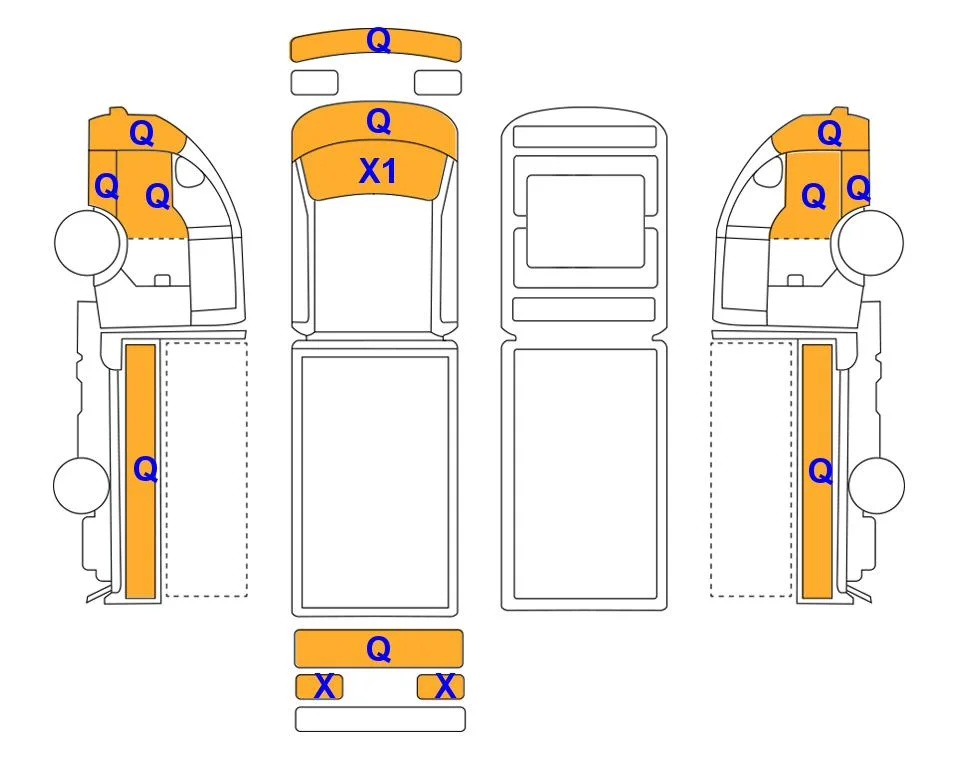 Схема кузова с отметками аукциона Lotte Auto Auction