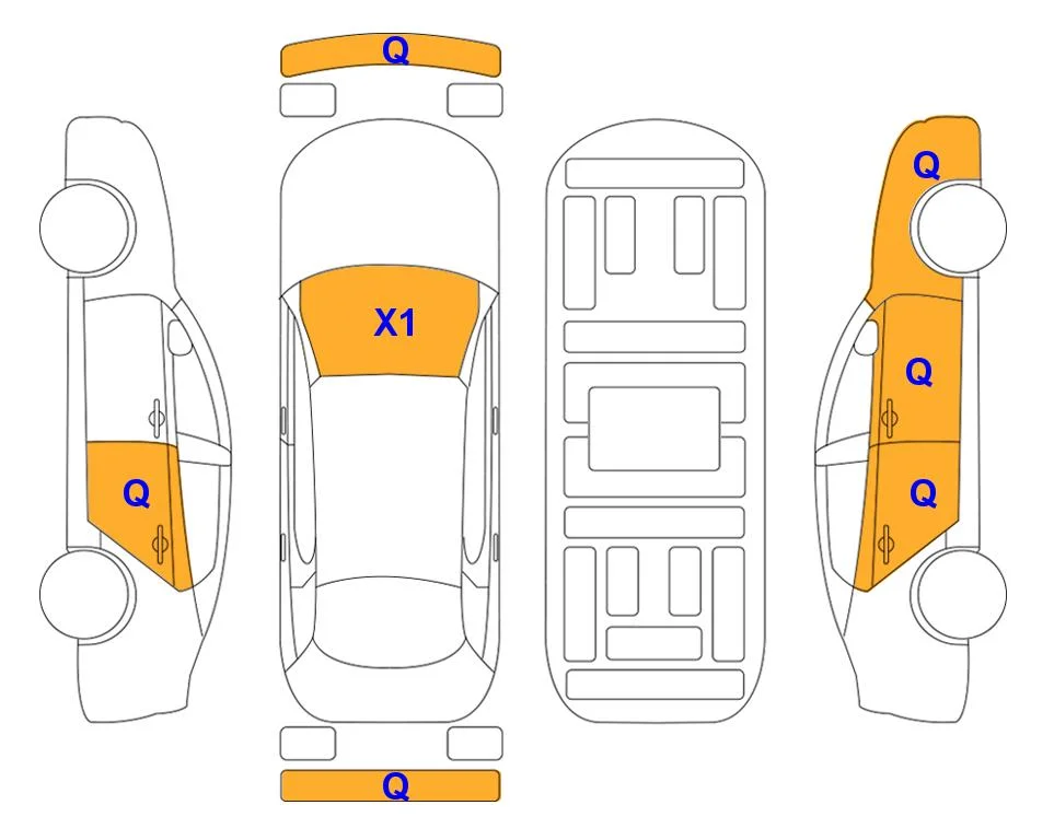 Схема кузова с отметками аукциона Lotte Auto Auction