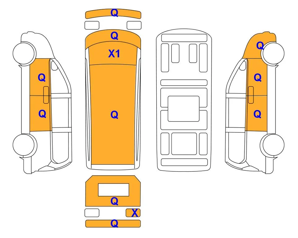 Body diagram with the marks of Lotte Auto Auction