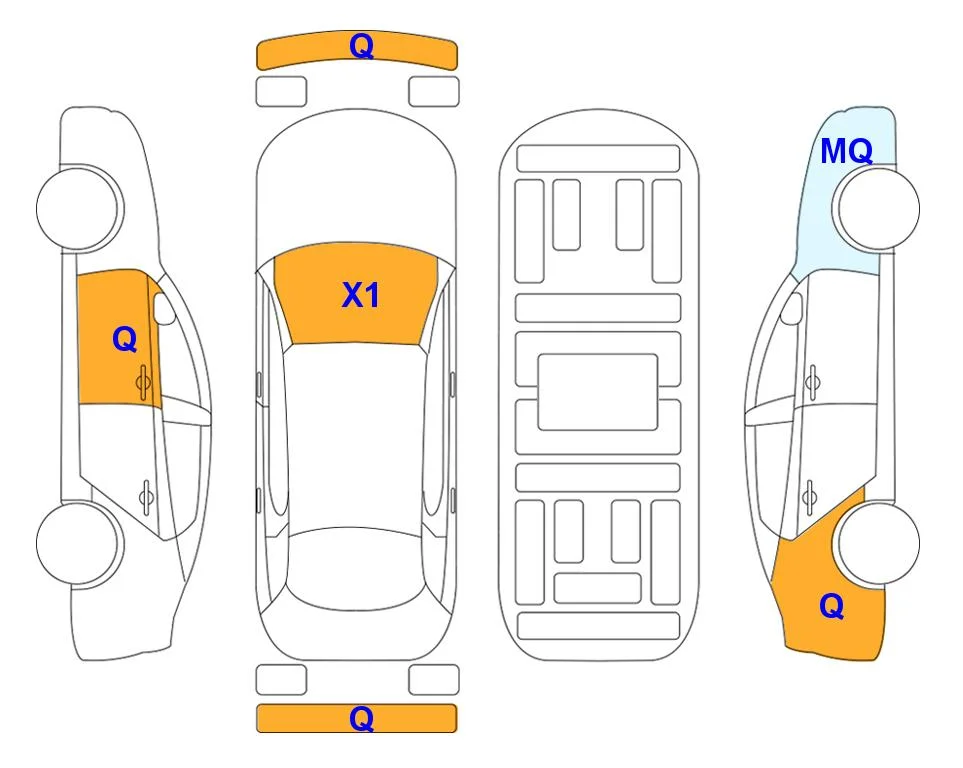 Схема кузова с отметками аукциона Lotte Auto Auction
