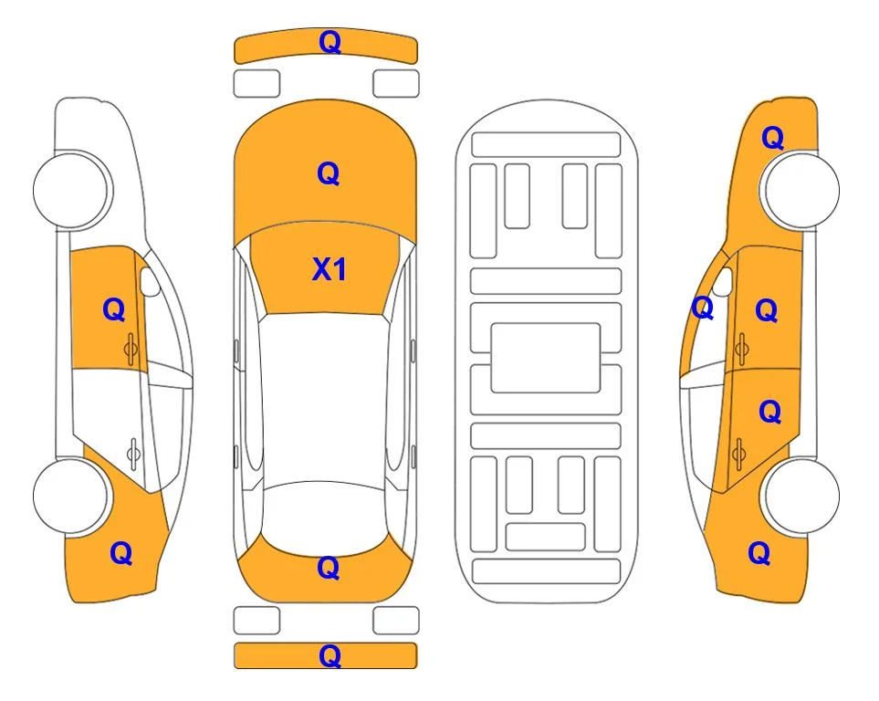 Схема кузова с отметками аукциона Lotte Auto Auction