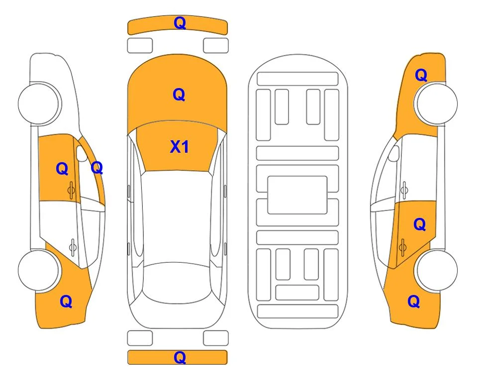Схема кузова с отметками аукциона Lotte Auto Auction