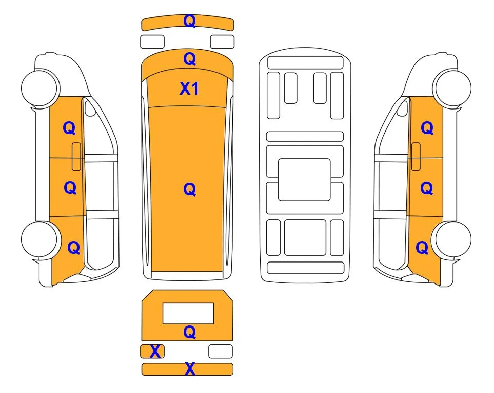 Body diagram with the marks of Lotte Auto Auction