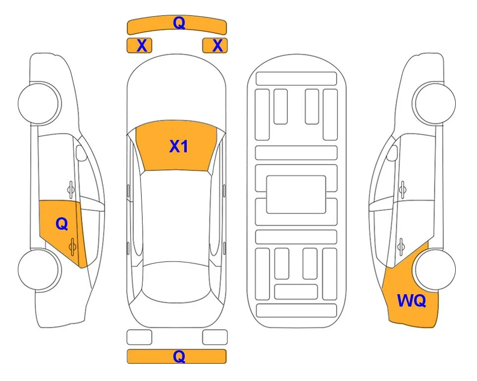 Схема кузова с отметками аукциона Lotte Auto Auction