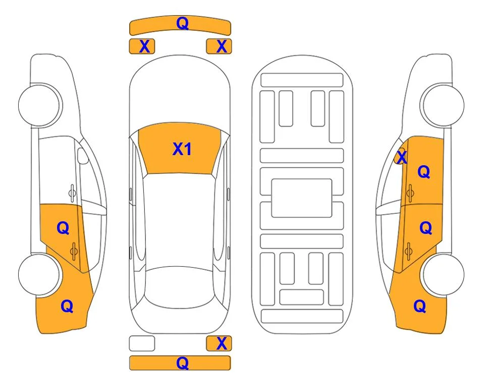 Схема кузова с отметками аукциона Lotte Auto Auction