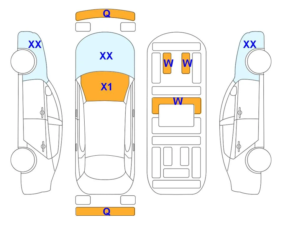 Body diagram with the marks of Lotte Auto Auction