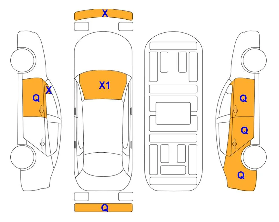 Body diagram with the marks of Lotte Auto Auction