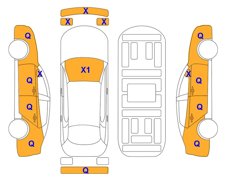Body diagram with the marks of Lotte Auto Auction