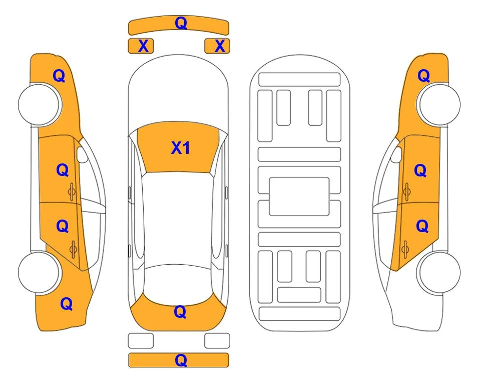 Схема кузова с отметками аукциона Lotte Auto Auction