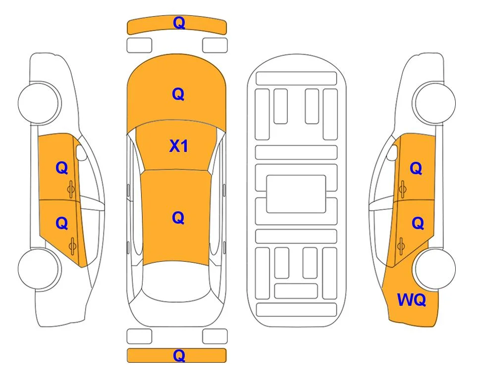 Body diagram with the marks of Lotte Auto Auction