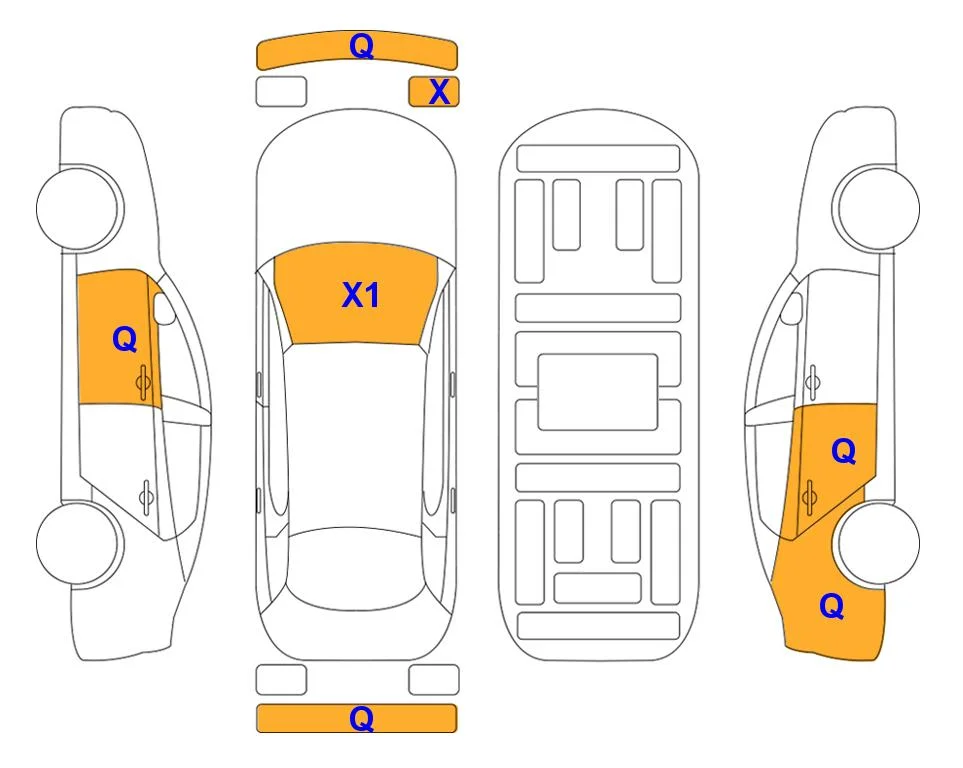 Body diagram with the marks of Lotte Auto Auction
