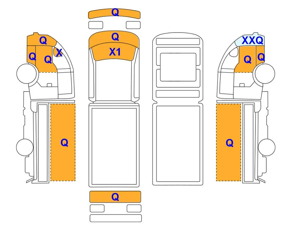 Body diagram with the marks of Lotte Auto Auction
