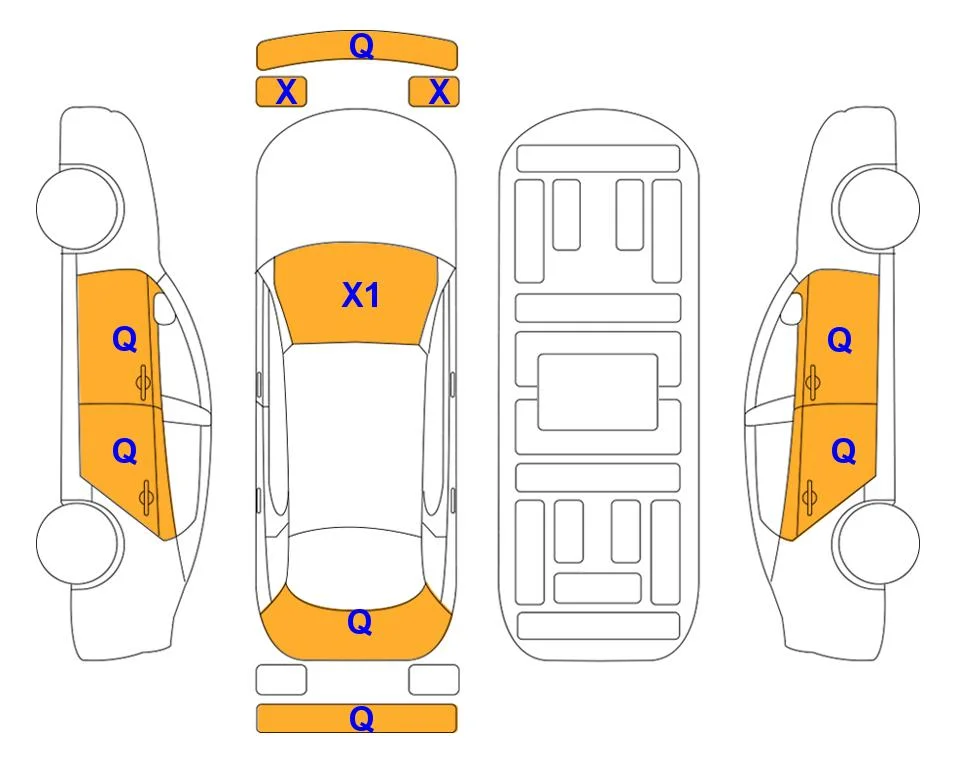 Схема кузова с отметками аукциона Lotte Auto Auction