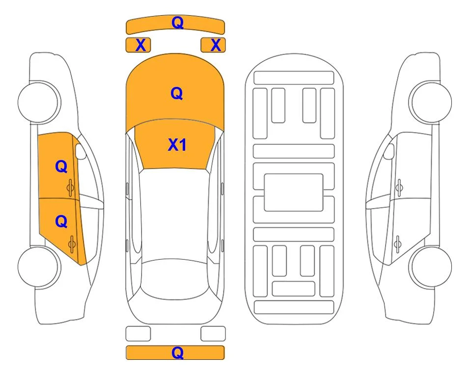 Схема кузова с отметками аукциона Lotte Auto Auction