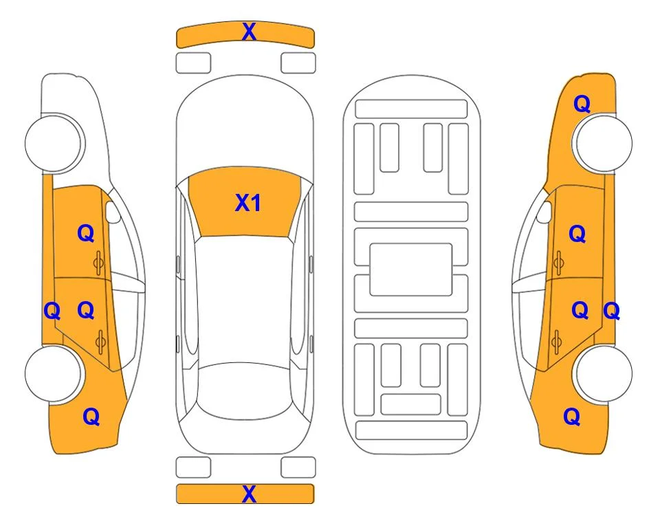 Body diagram with the marks of Lotte Auto Auction