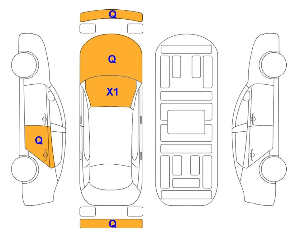 Схема кузова с отметками аукциона Lotte Auto Auction