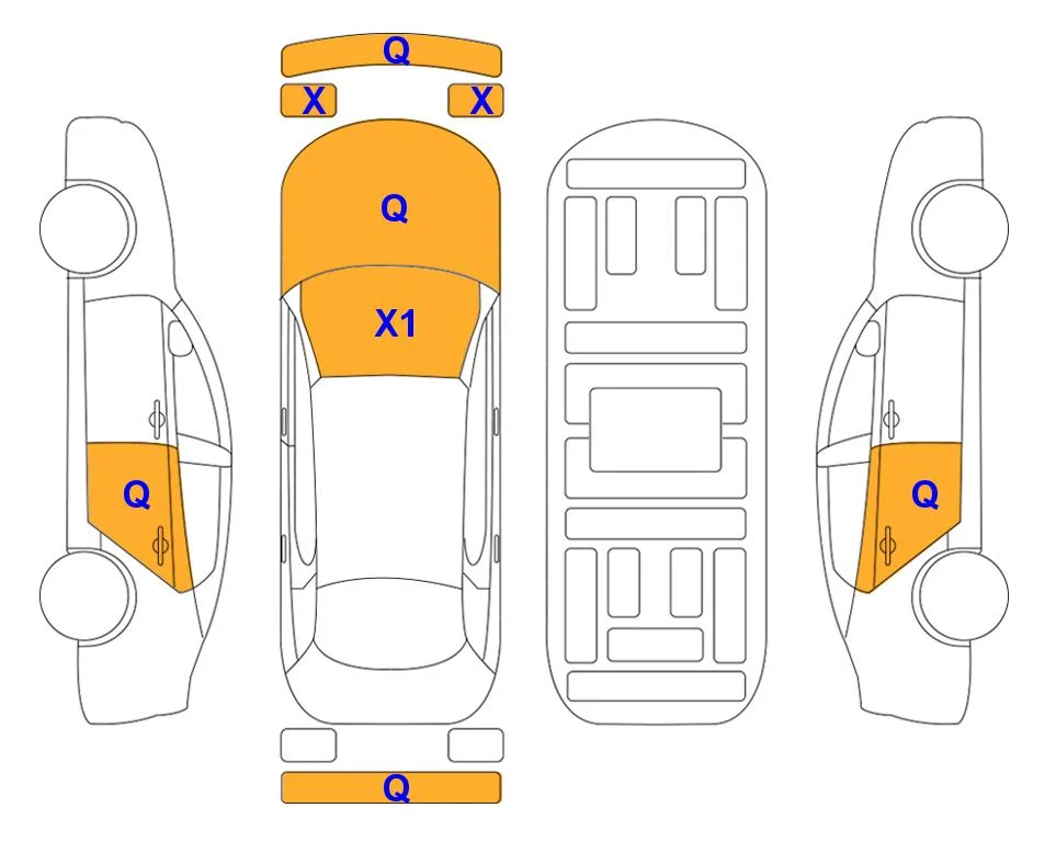 Схема кузова с отметками аукциона Lotte Auto Auction
