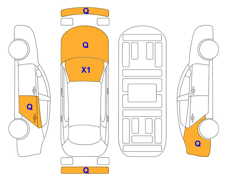 Body diagram with the marks of Lotte Auto Auction