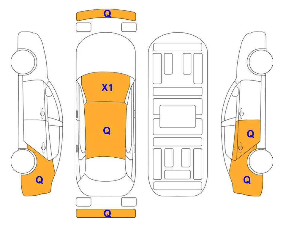 Body diagram with the marks of Lotte Auto Auction