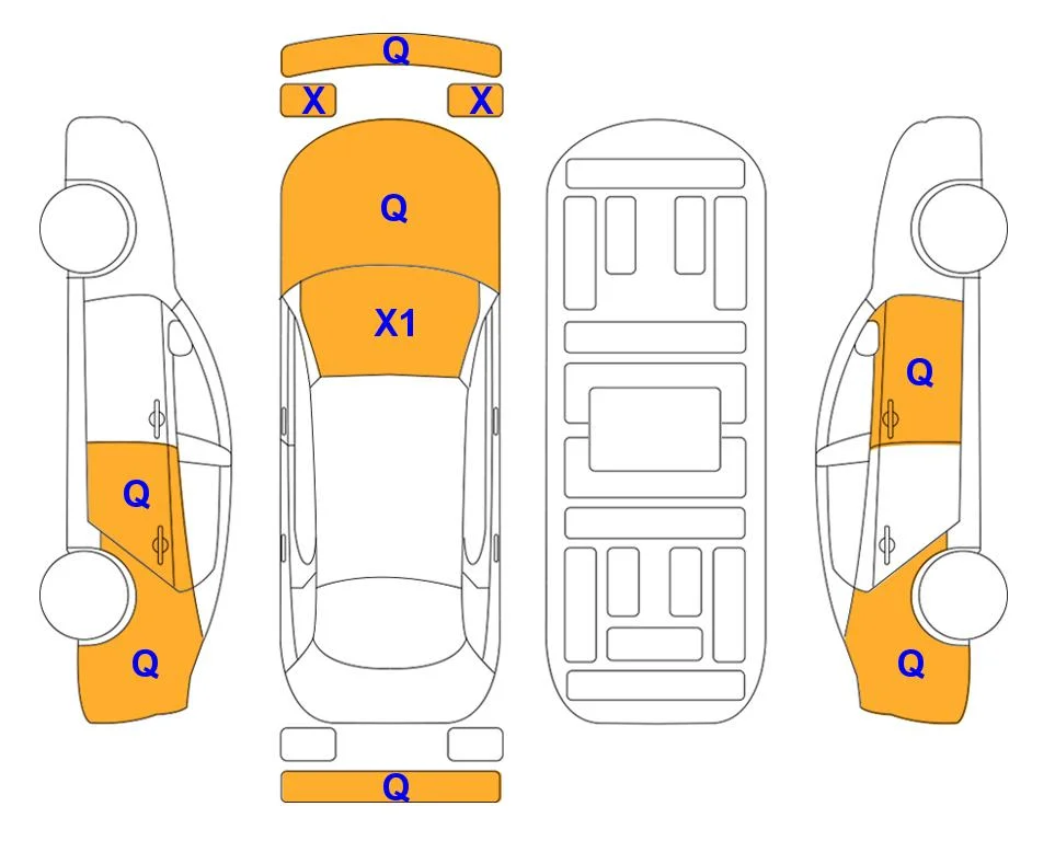 Body diagram with the marks of Lotte Auto Auction