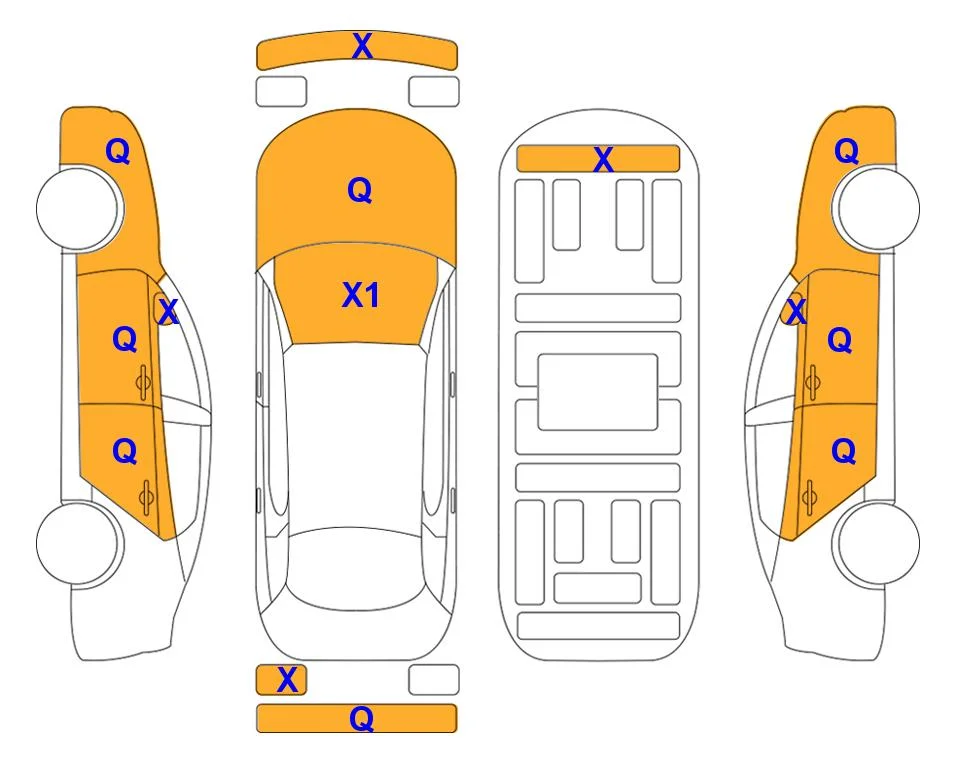 Схема кузова с отметками аукциона Lotte Auto Auction