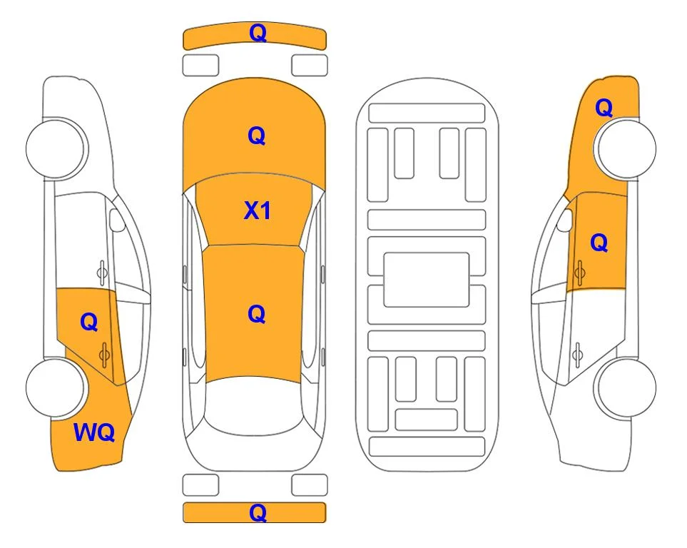 Схема кузова с отметками аукциона Lotte Auto Auction