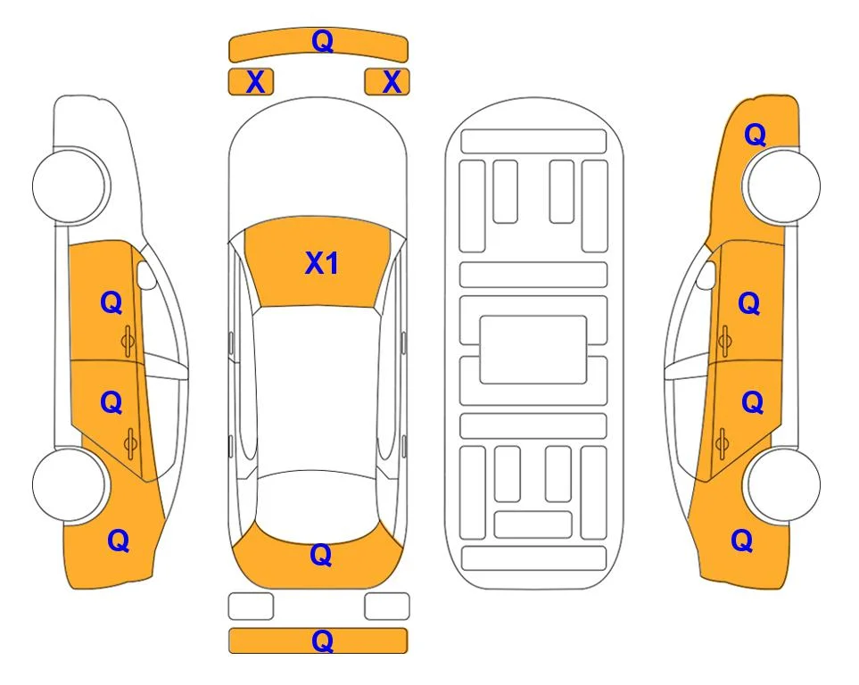 Схема кузова с отметками аукциона Lotte Auto Auction
